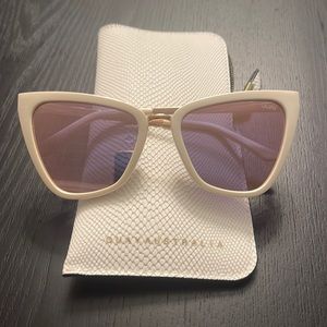 Quay “Reina” white cat eye Sunglasses